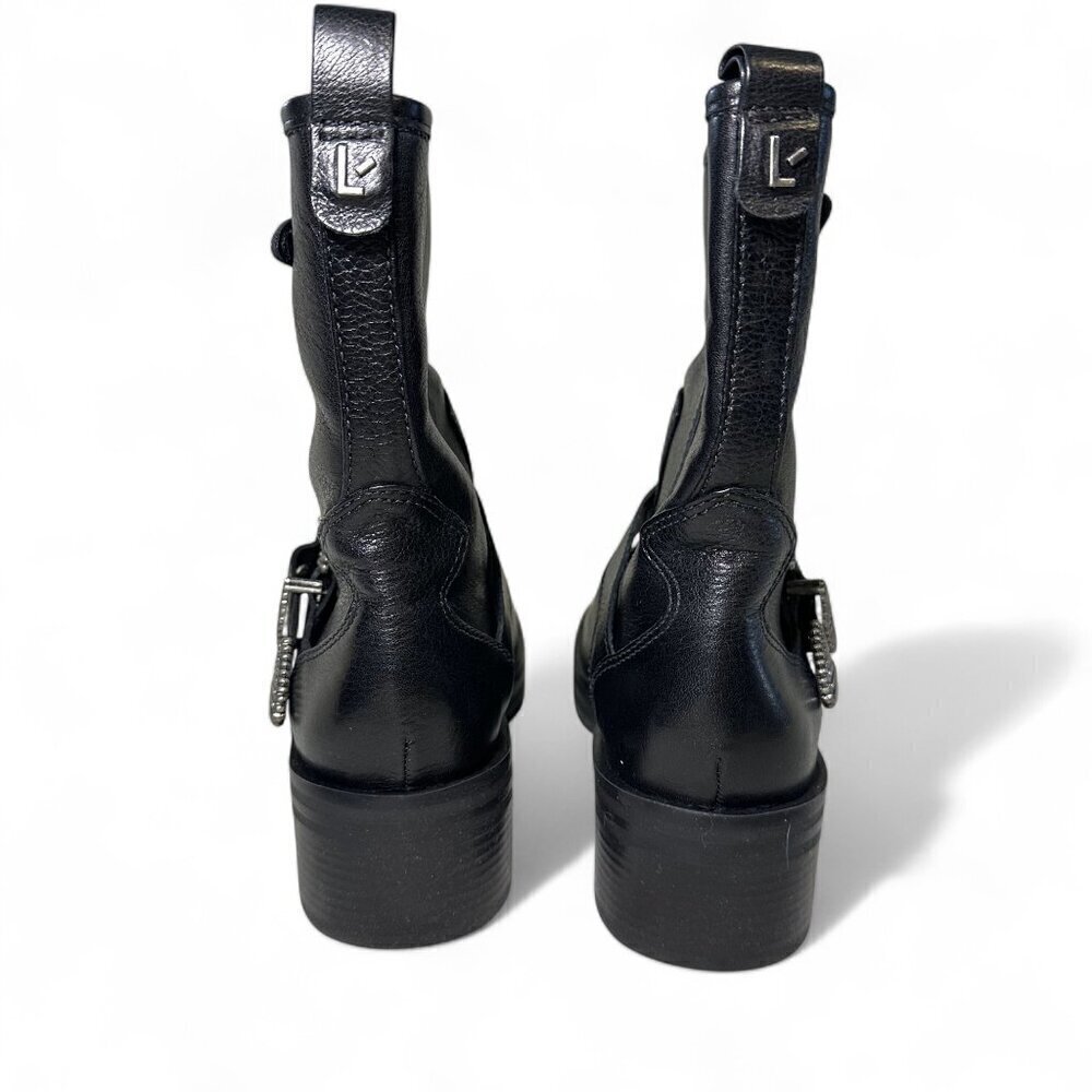 Larroude Women's Hardy Buckle Black Moto Boot EU 37.5 NEW IN BOX - Picture 8 of 16
